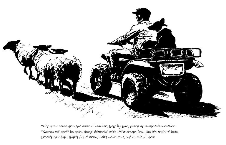 Farmer On Quad Bike - Print With Dialect