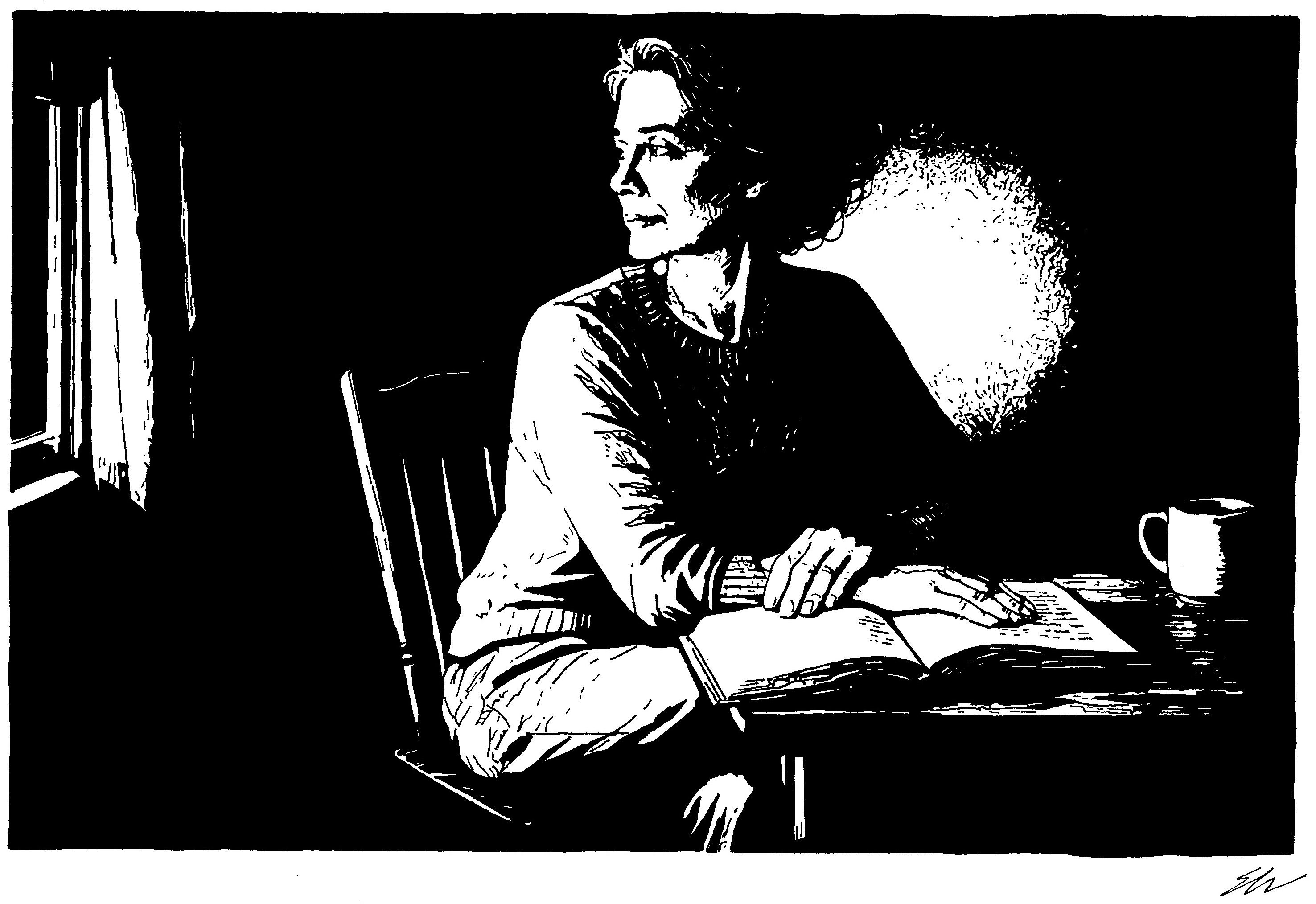Woman Looking Outside The Window - Original Art Work
