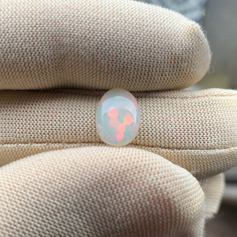 Thumbnail: White Crystal Honeycomb Opal ~ Oval