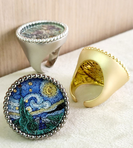 [韓国人気ジュエリー] nff starry night ring-ocean blue Sterling Silver Vincent van Gogh Starry Night Ring – chicific