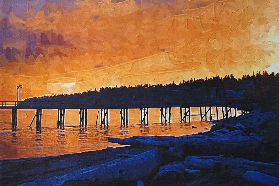 Janek Bajerski, Sunset at White Rock Beach, 14X12 inches, Canvas Print, $45.00 .JPG