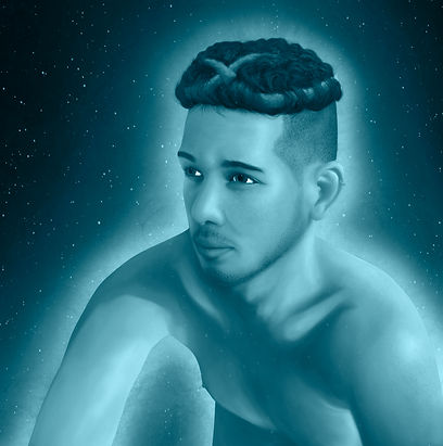 "Introspection" - illustration from an upcoming poetry book titled "Blue is the Color of Infinity"