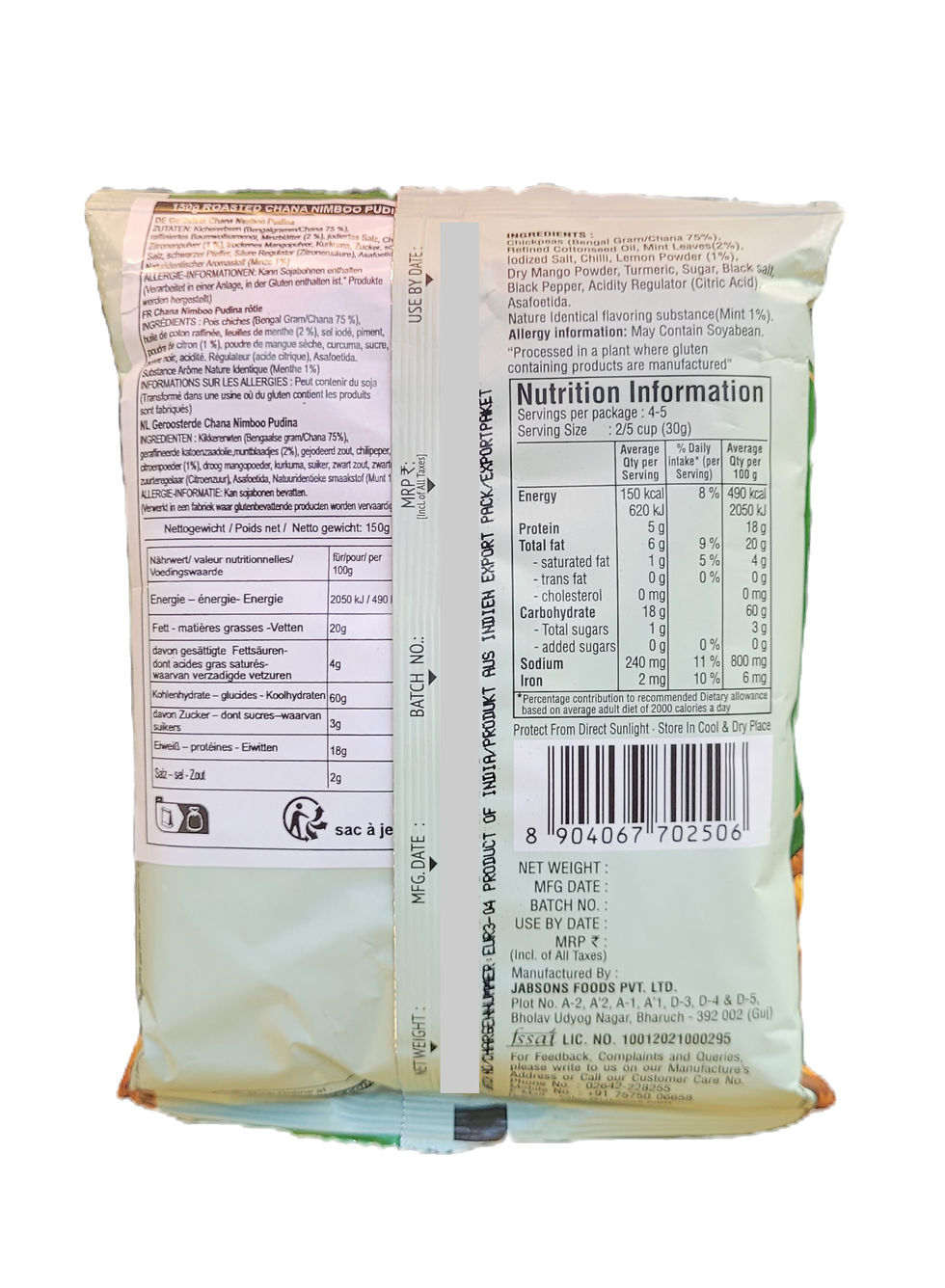 Miniaturbild: Jabsons Nimboo Pudina Chana 150 g