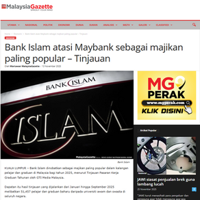 Bank Islam atasi Maybank sebagai majikan paling popular – Tinjauan