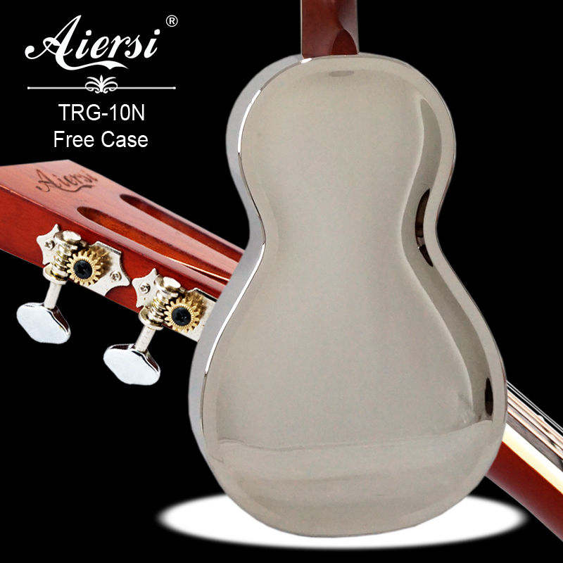 Thumbnail: Aiersi Gloss Chrome Parlor Resonator Guitar