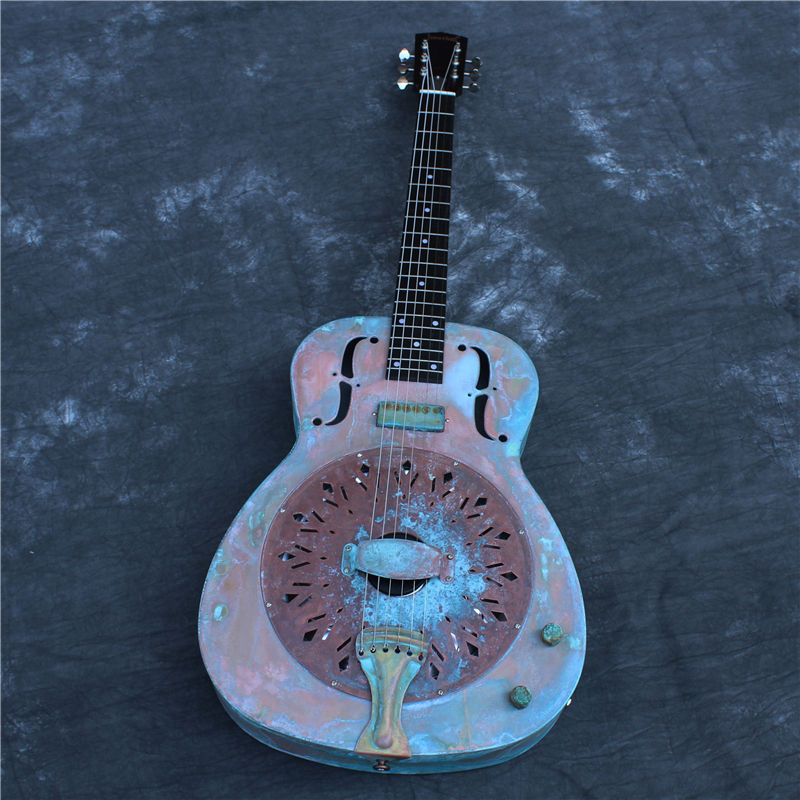 Thumbnail: Jonathan Patina Brass Duolian Resonator Guitar