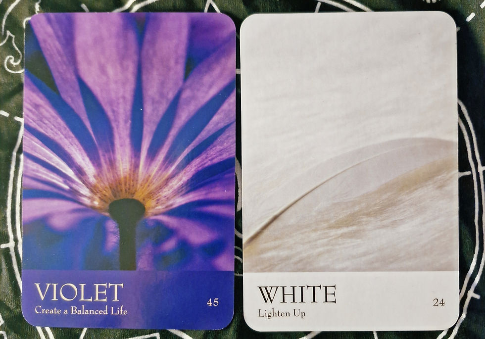 Violet and white are colours for the crown chakra