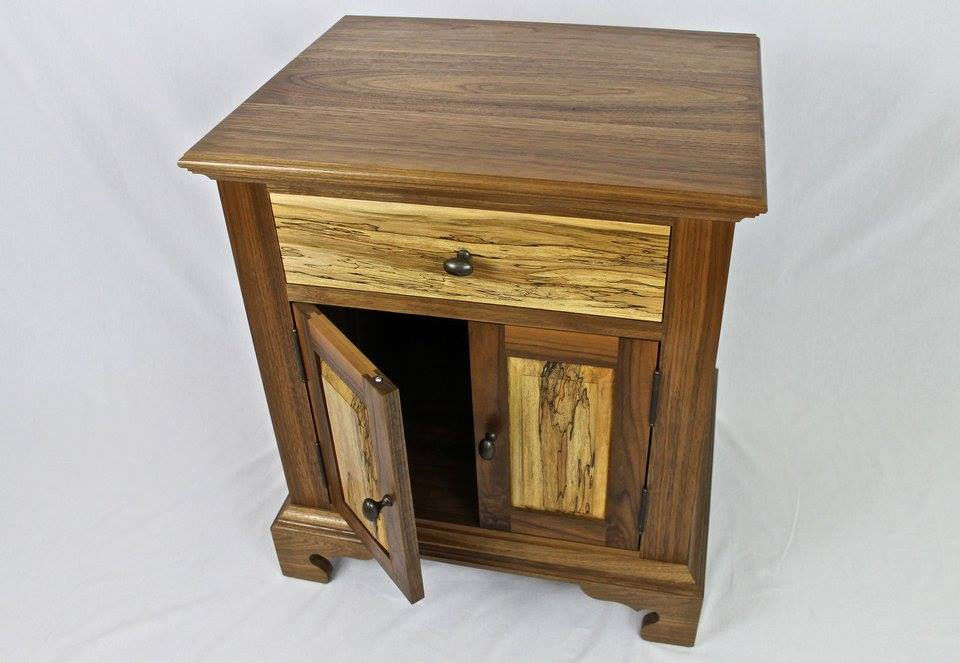 A nightstand I built out of walnut and spalted maple