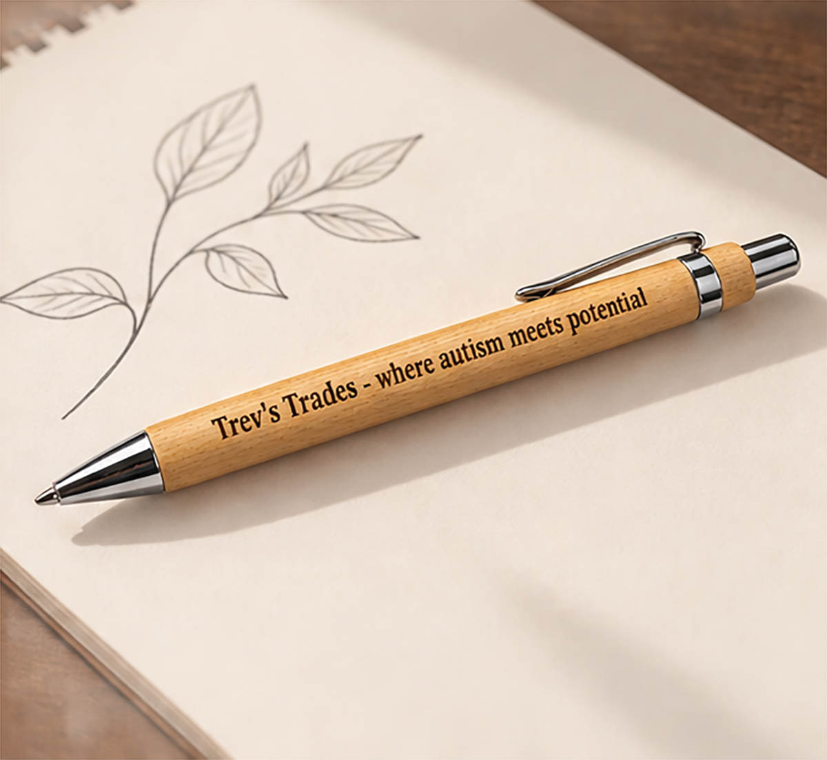 Engraved Bamboo Pen: “Where Autism Meets Potential” – Trev’s Trades