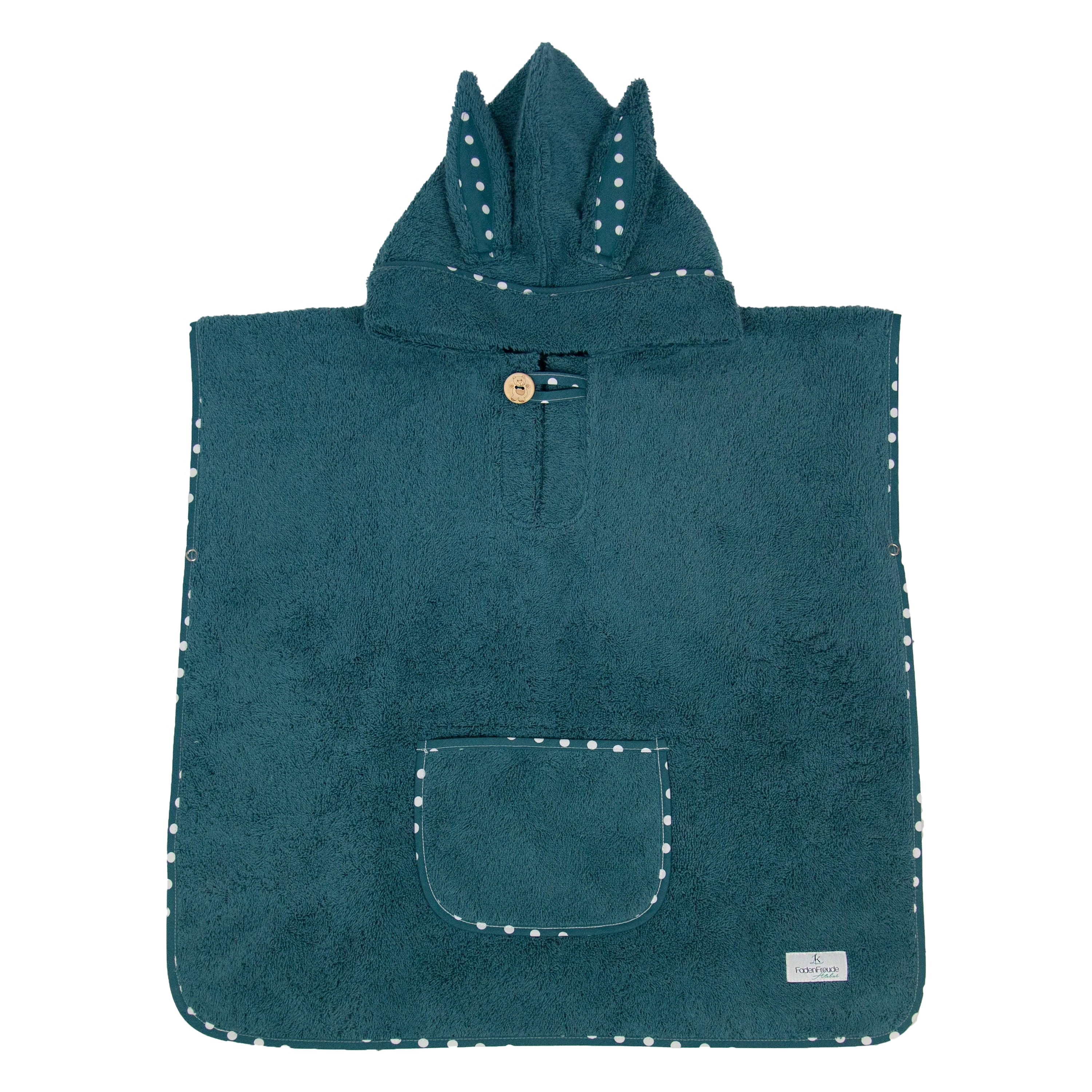 Badeponcho mit Kapuze Türkis