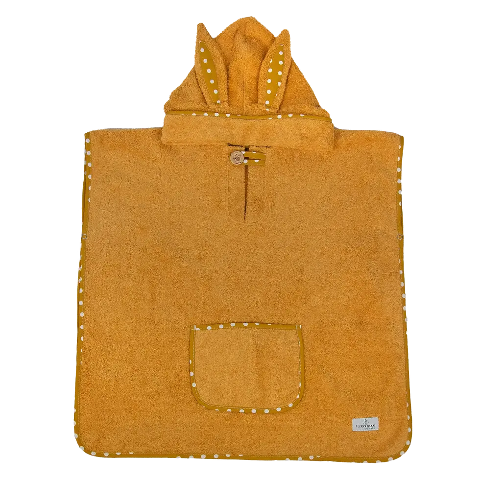 Miniaturbild: Badeponcho mit Kapuze Ocker