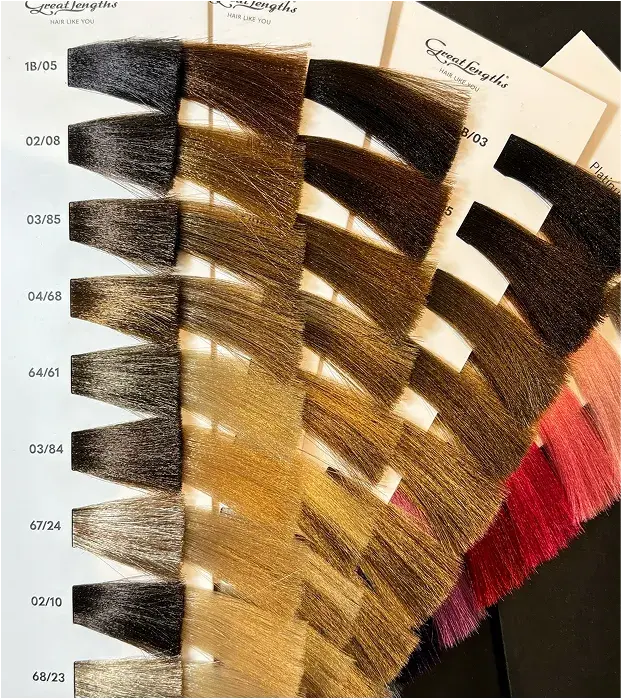 Hair color swatches