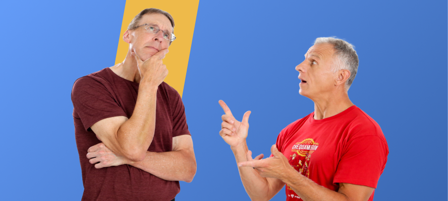 Bob and Brad thinking pose