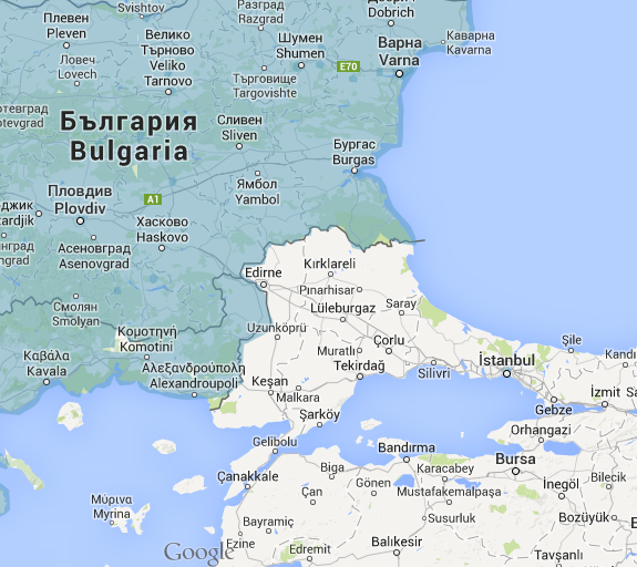 Entre la Bulgarie et la Turquie