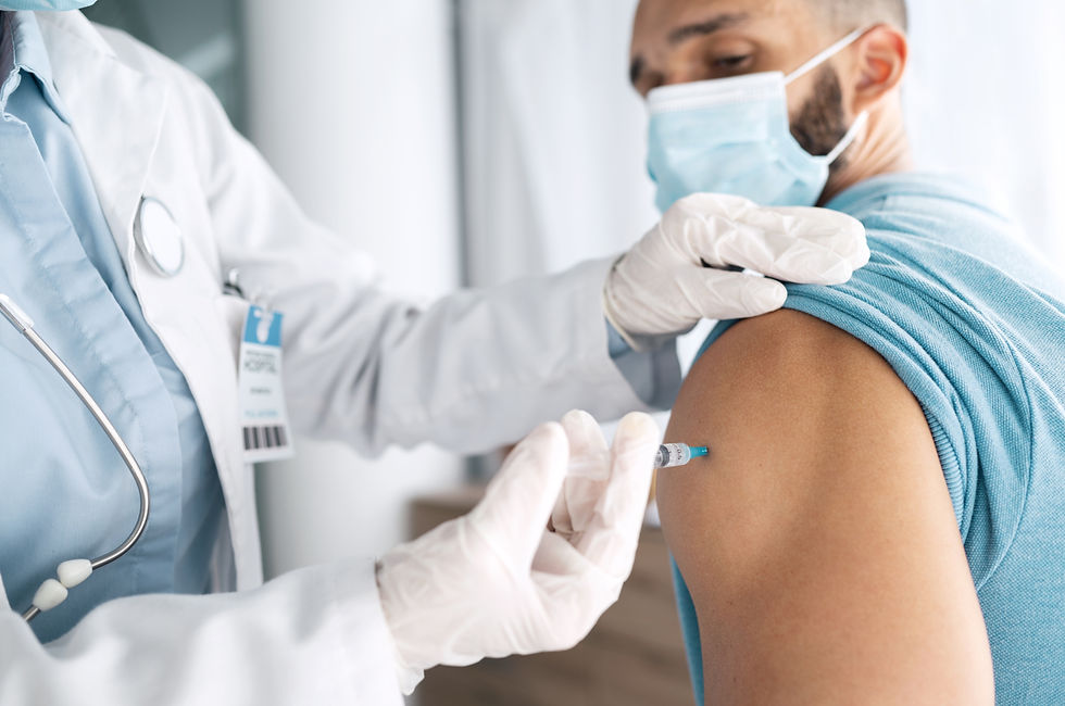 Patient receiving a seasonal flu vaccine at a healthcare clinic