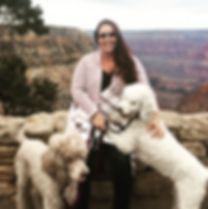 September Smith with dogs