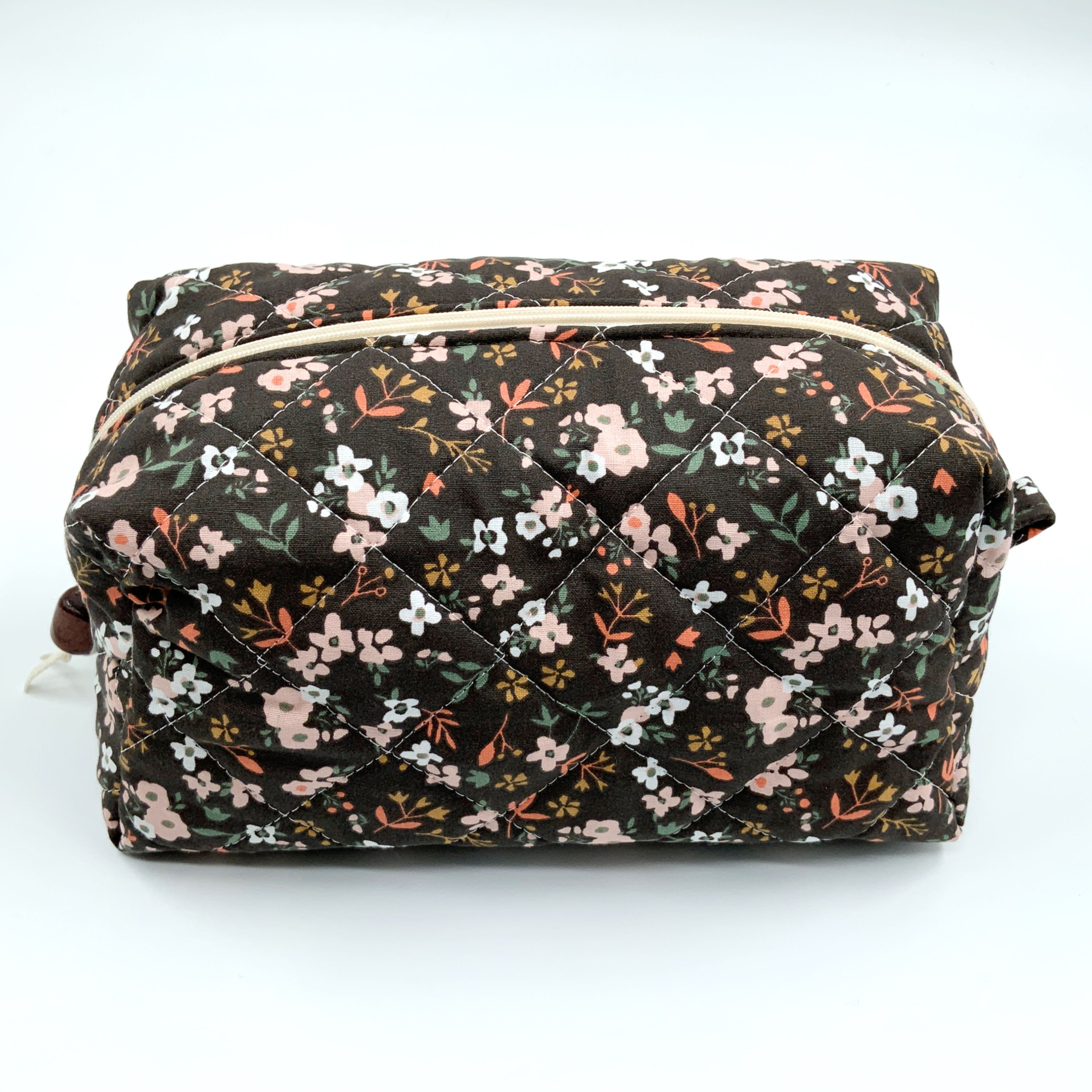 Trousse Fleurettes marron