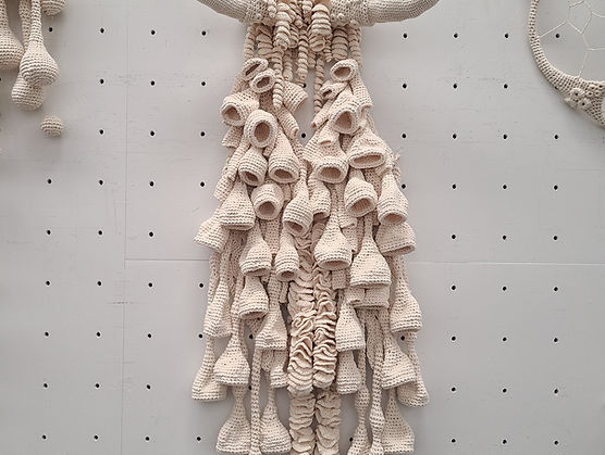 The crochet artwork "Cow"