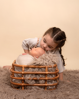 Newborn photography session with gentle prop styling in Derbyshire