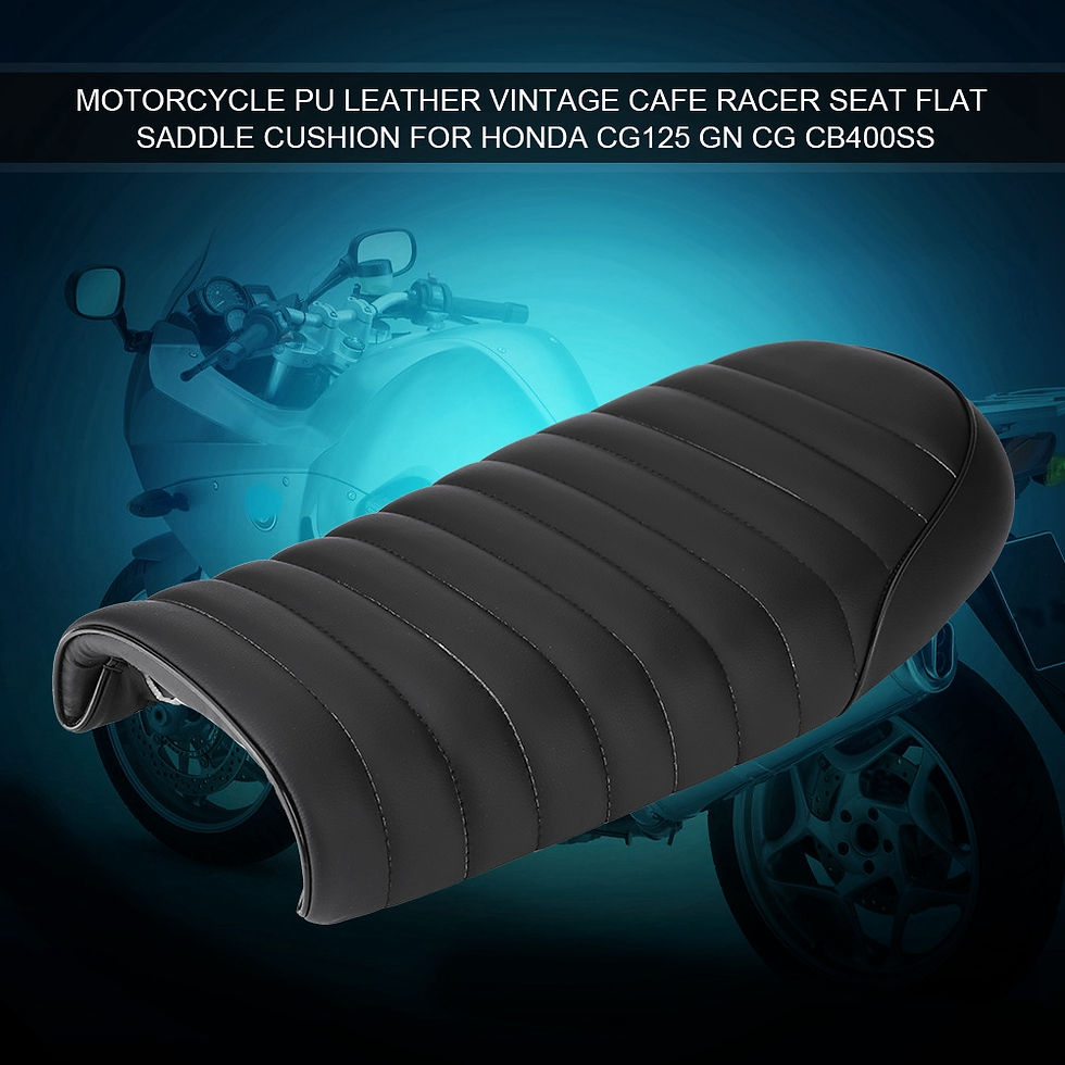 Thumbnail: Motorcycle Retro Seat Cushion Vintage Comfortable Flat & Brat Hump Saddle Seats 