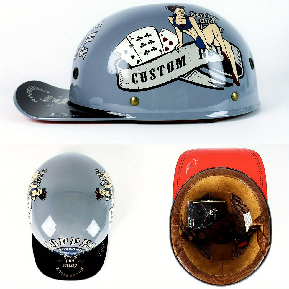 Thumbnail: Motorcycle Helmet Men Retro Moto Helmets Half Face Baseball Cap Personality Capa