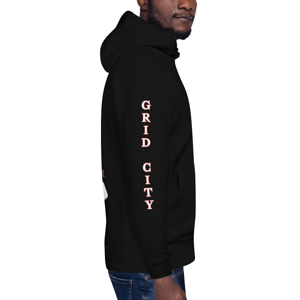 Thumbnail: GRID CITY DEVIL WITH TEXT SLEEVES HOODIE