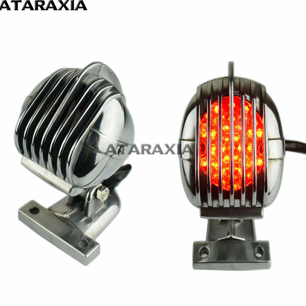 Retro Bike Universal Motorcycle Brake Taillight Tail Signal Light License Plate