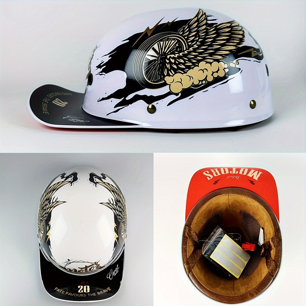 Thumbnail: Motorcycle Helmet Men Retro Moto Helmets Half Face Baseball Cap Personality Capa