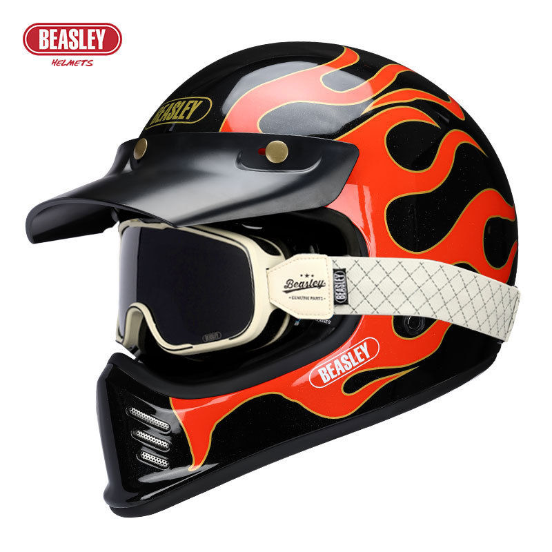 Thumbnail: Beasley Vintage Full Face Helmet DOT Approved 
