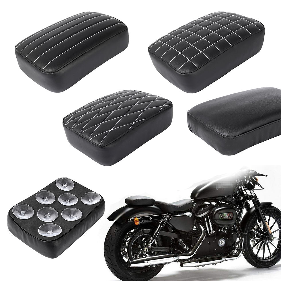 Thumbnail: Black Rear Passenger Cushion 8 Suction Cups Pillion Pad Seat For Harley Dyna Spo