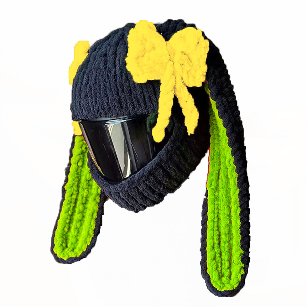 Thumbnail: Helmet Protection Headgear Cover Cartoon Fluffy Plush Set For Motorcycle Full-Fa