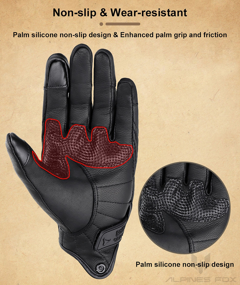 Thumbnail: Vintage Leather Motorcycle Gloves Full Finger Motorbike Equipment Women Red Men 