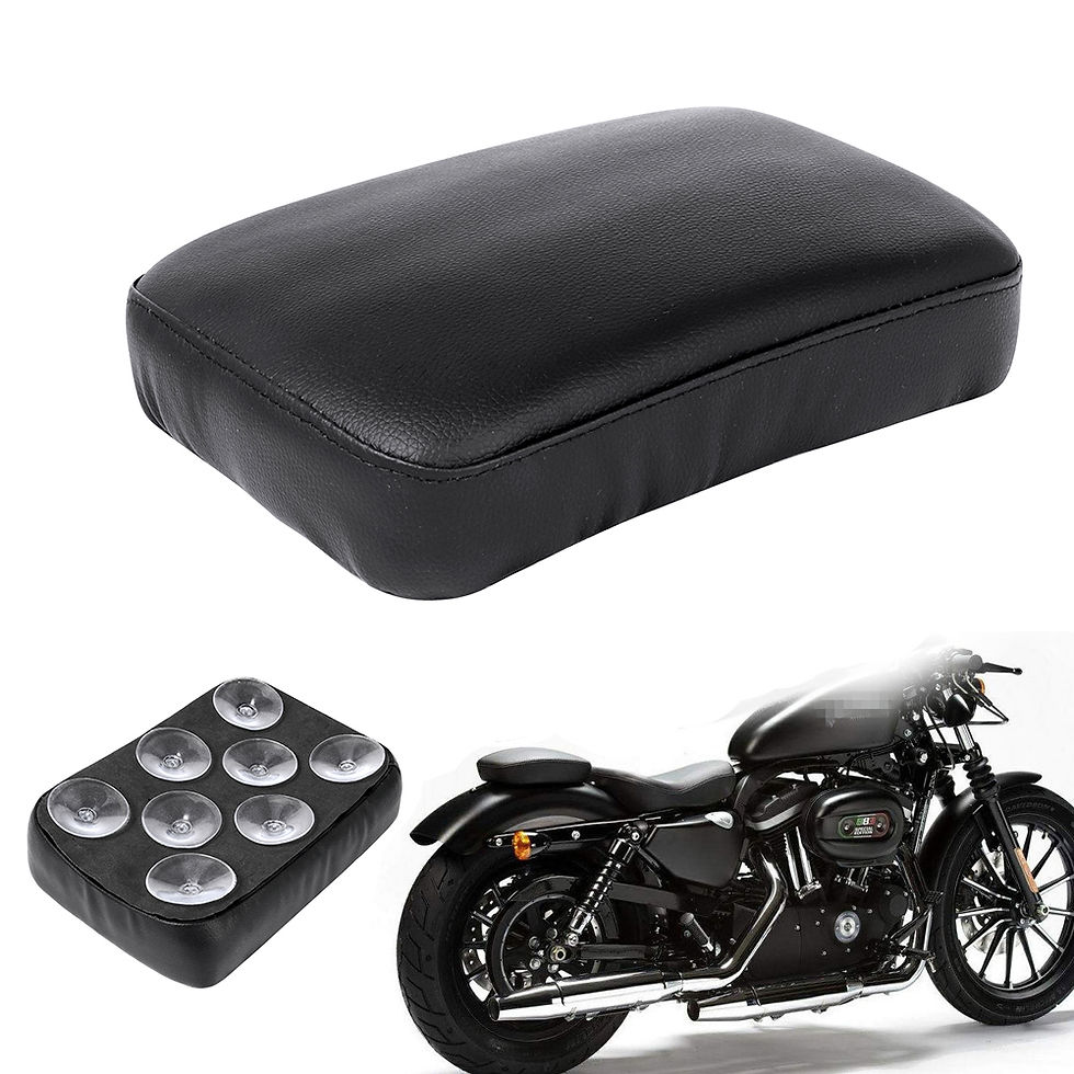 Thumbnail: Black Rear Passenger Cushion 8 Suction Cups Pillion Pad Seat For Harley Dyna Spo