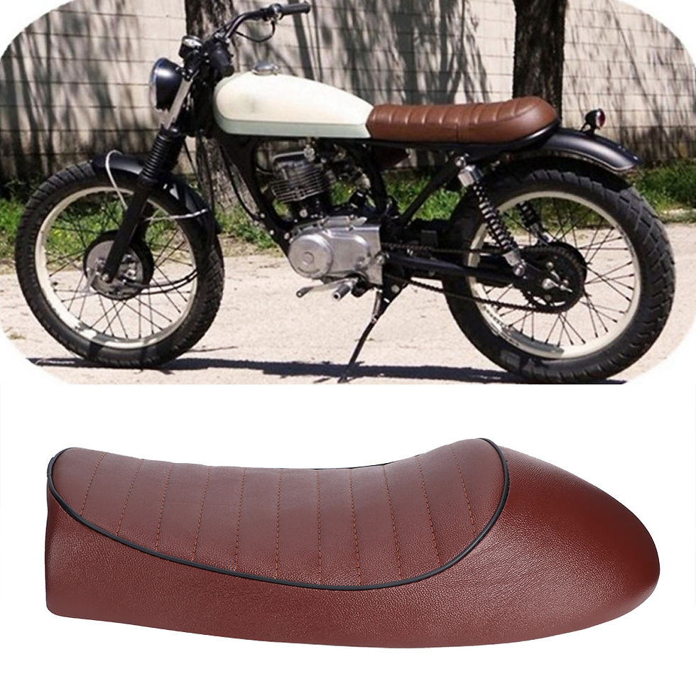 Thumbnail: Motorcycle Retro Seat Cushion Vintage Comfortable Flat & Brat Hump Saddle Seats 