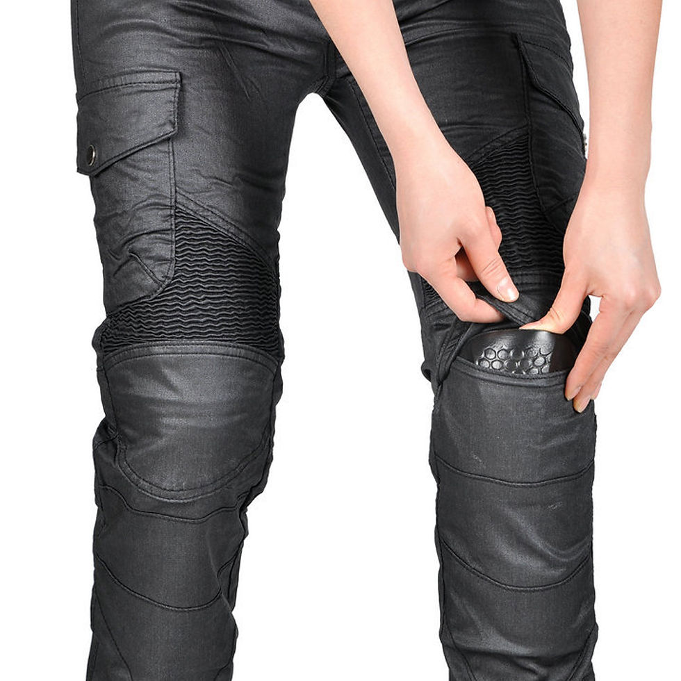 Thumbnail: Coated Waterproof Slim Fit Motorcycle Riding Protective Pants for Women with 4 x