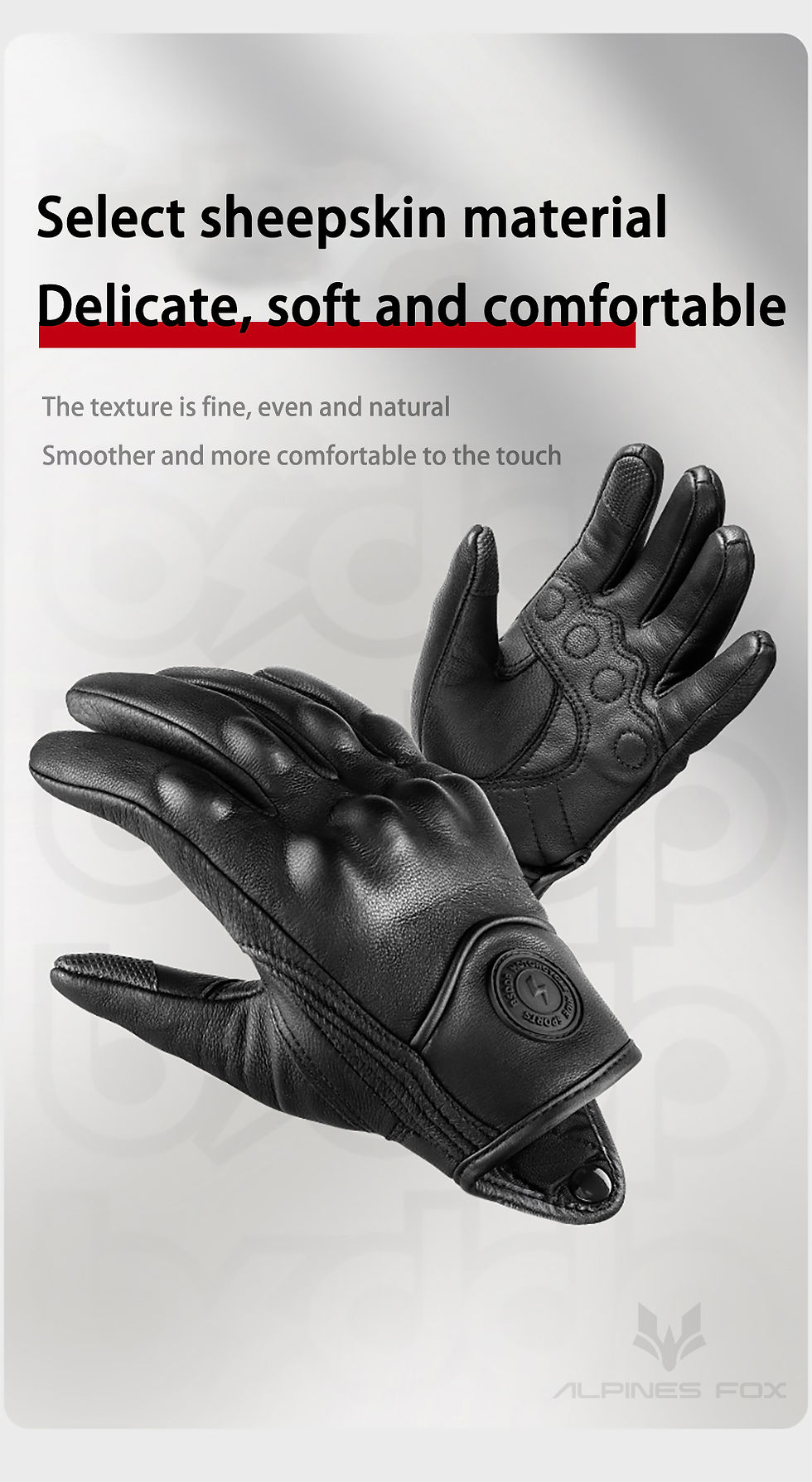 Thumbnail: Retro Leather Motorcycle Gloves Vintage Men Women Moto Cycling Winter Gloves Tou