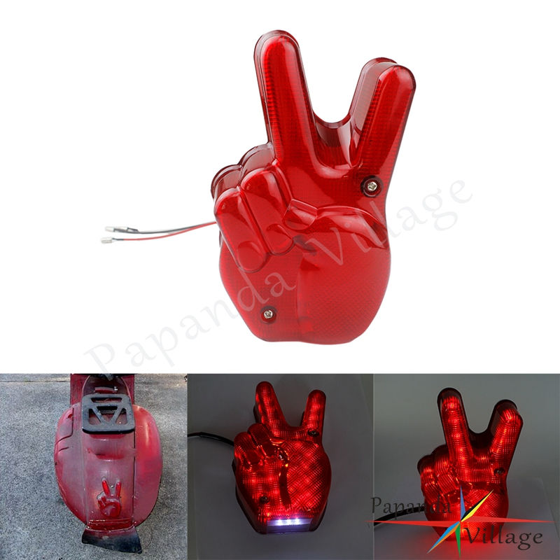 Thumbnail: For Harley Sportster XL Honda Cafe Racer Motorcycle Victory LED Peace Sign Middl