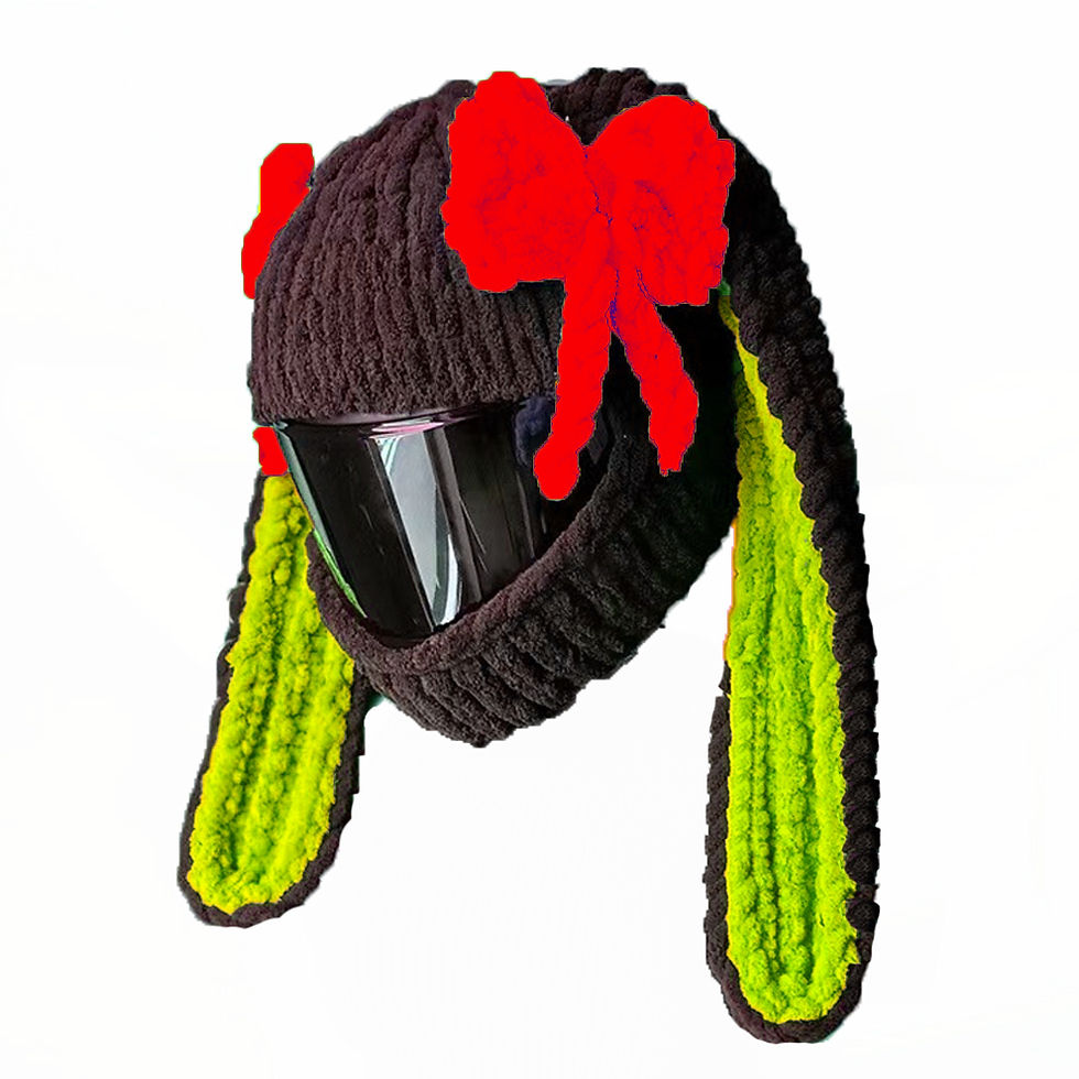 Thumbnail: Helmet Protection Headgear Cover Cartoon Fluffy Plush Set For Motorcycle Full-Fa