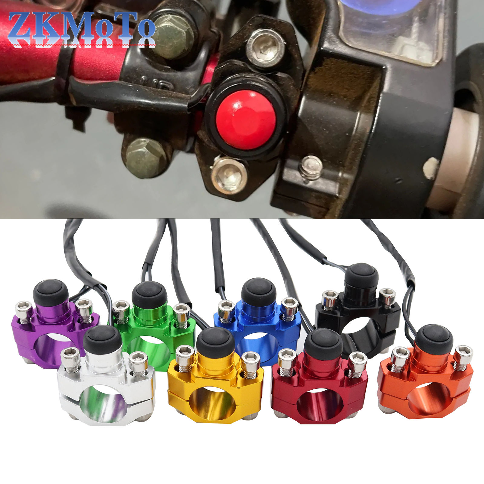Motorcycle CNC Universal Engine Stop Start Kill Switch Momentary Push Button Swi