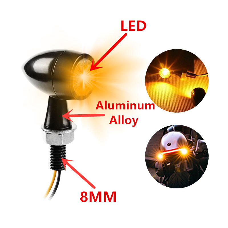 Thumbnail: 8mm Motorcycle Mini LED Turn Signal