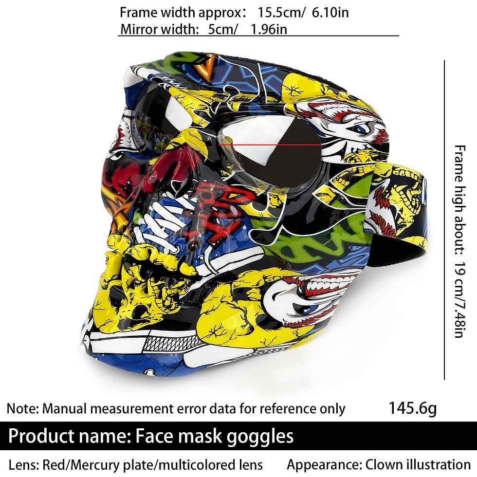Thumbnail: Motorcycle Skull Mask Goggles For Cosplay Costume Outdoor Sport Halloween Party 
