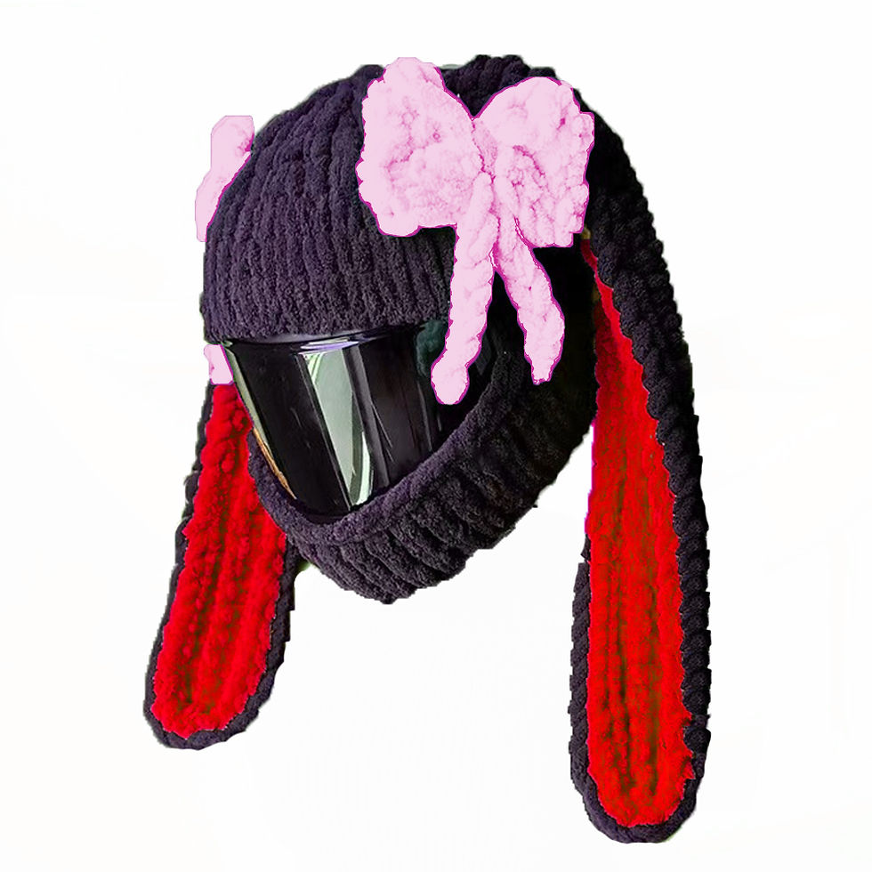 Thumbnail: Helmet Protection Headgear Cover Cartoon Fluffy Plush Set For Motorcycle Full-Fa