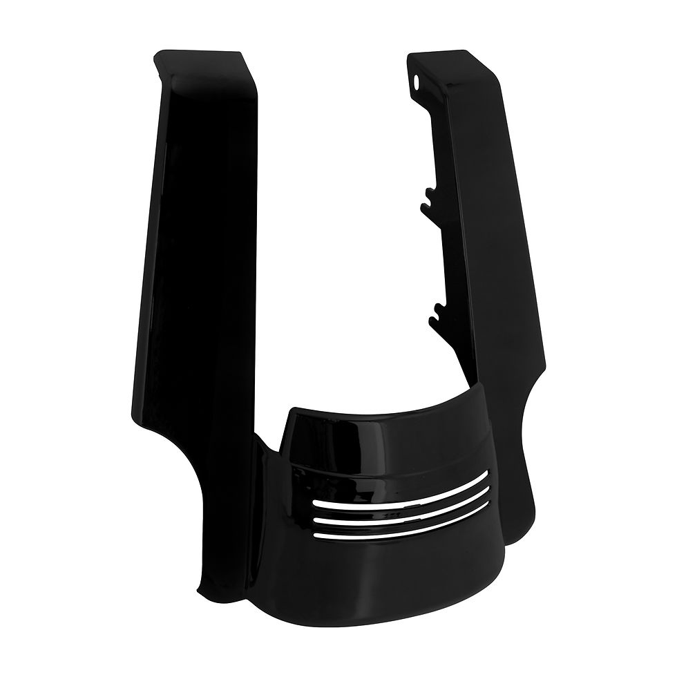 Thumbnail: Motorcycle Gloss Black Rear Fender Extension 5" Stretched For Harley