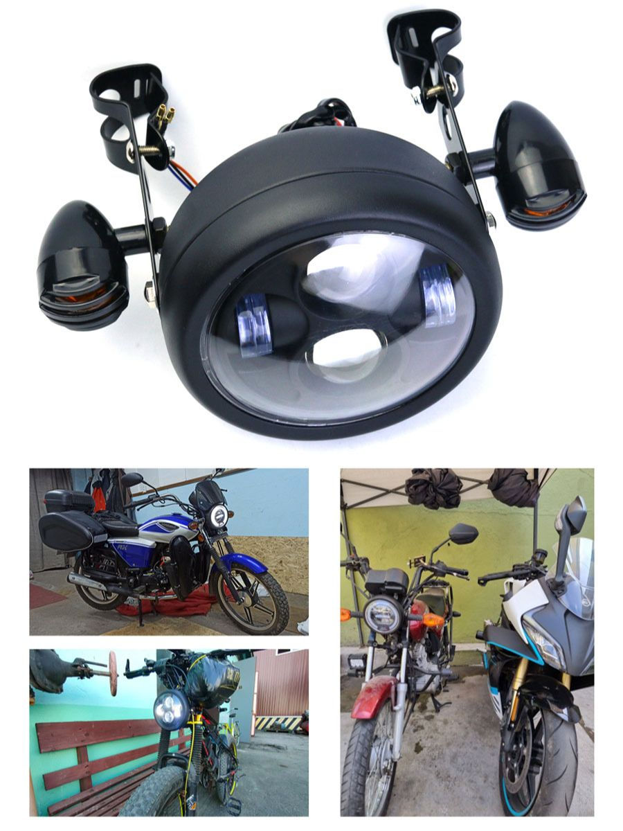 Thumbnail: 6.5" Motorcycle Led Headlight Universal Round Head Light