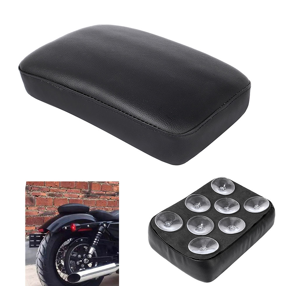 Thumbnail: Black Rear Passenger Cushion 8 Suction Cups Pillion Pad Seat For Harley Dyna Spo