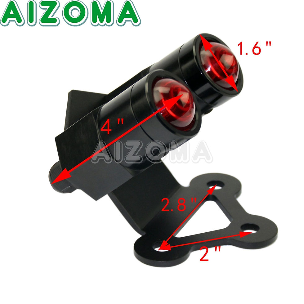 Thumbnail: Retro Motorcycle Twin Whisky Dual Brake Taillight W/ License Plate Holder For Ha