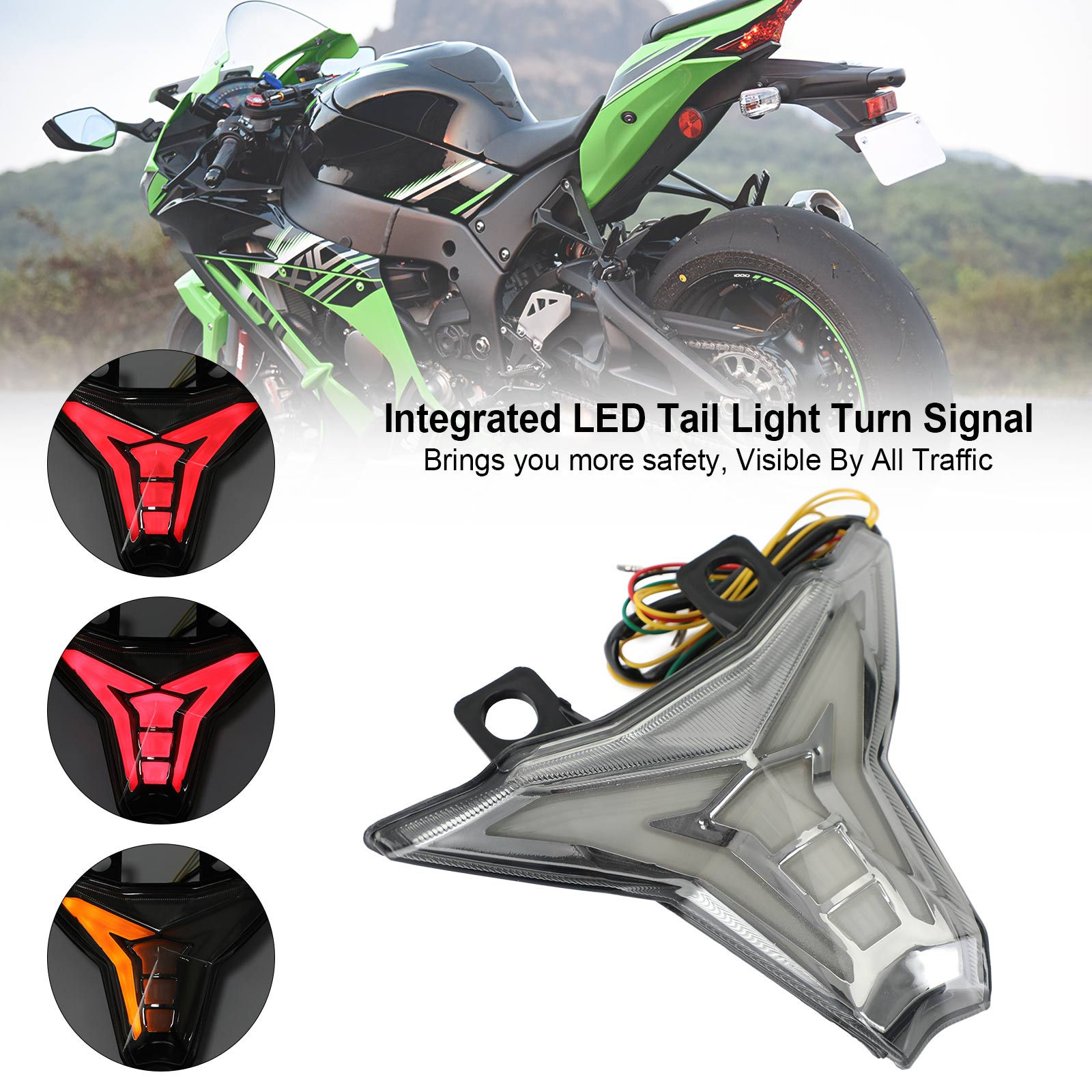 KAWASAKI Ninja 400 Z400 ZX10R Z1000 ZX6R Z Integrated Tail Light Turn Signal