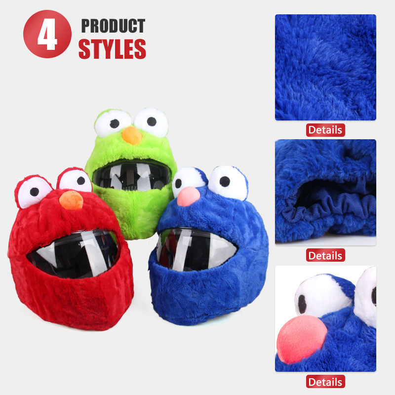 Thumbnail: Helmet Protection Headgear Cover Cartoon Fluffy Plush Set For Motorcycle Full-Fa