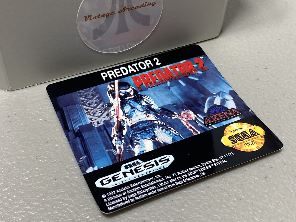 Predator 2 (Sega Genesis) Replacement Game Label