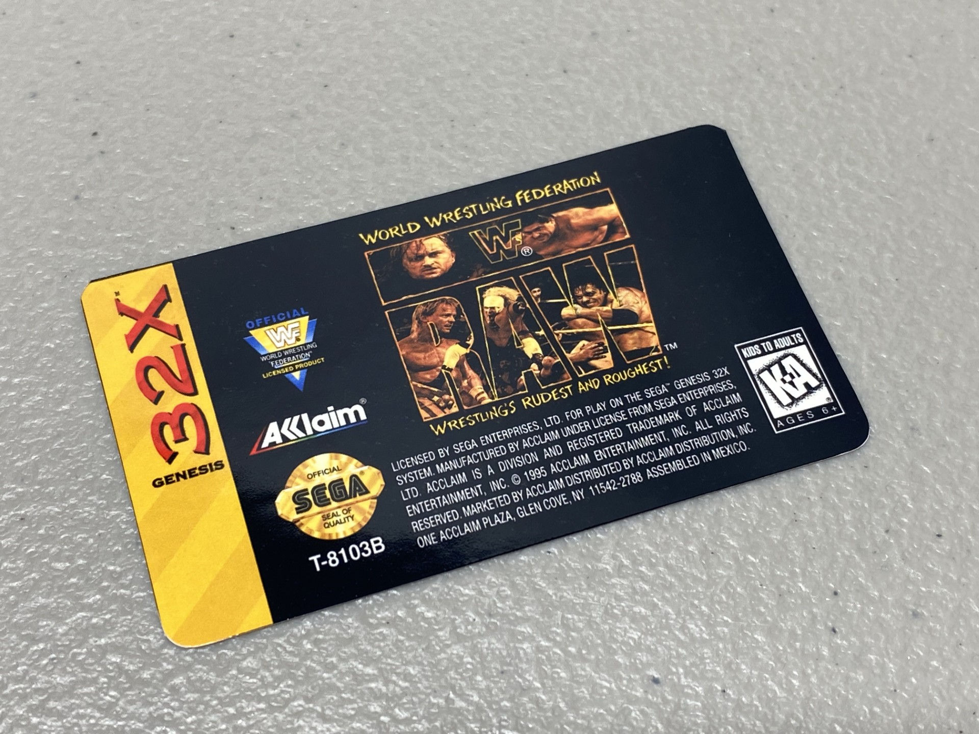 WWF Raw (Sega 32X) Replacement Label